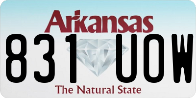 AR license plate 831UOW