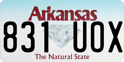 AR license plate 831UOX