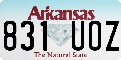 AR license plate 831UOZ