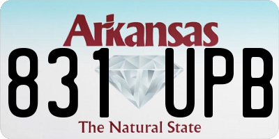 AR license plate 831UPB