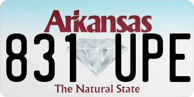 AR license plate 831UPE