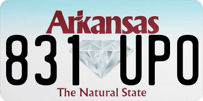 AR license plate 831UPO