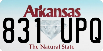 AR license plate 831UPQ