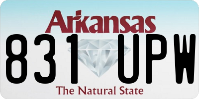 AR license plate 831UPW