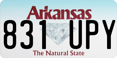 AR license plate 831UPY
