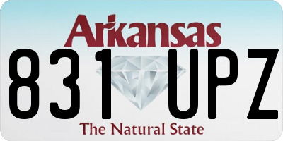 AR license plate 831UPZ