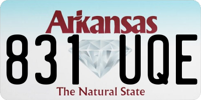 AR license plate 831UQE