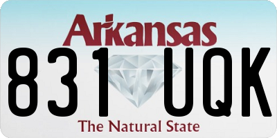 AR license plate 831UQK