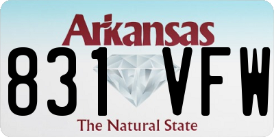 AR license plate 831VFW