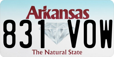 AR license plate 831VOW