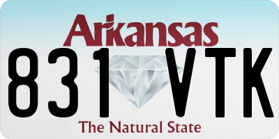 AR license plate 831VTK