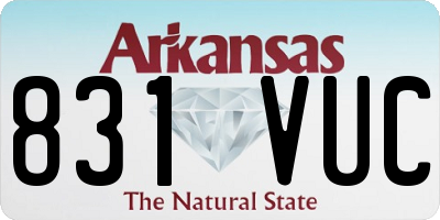 AR license plate 831VUC
