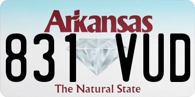 AR license plate 831VUD