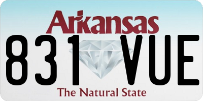 AR license plate 831VUE
