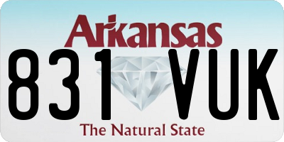 AR license plate 831VUK