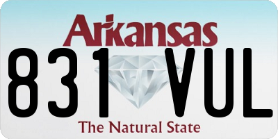 AR license plate 831VUL