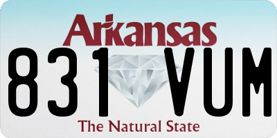 AR license plate 831VUM