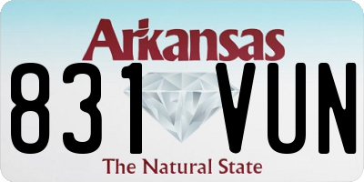 AR license plate 831VUN