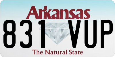 AR license plate 831VUP