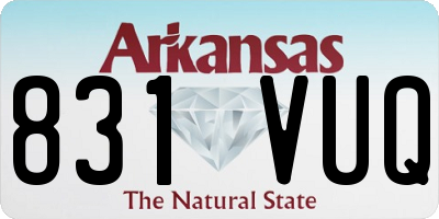 AR license plate 831VUQ