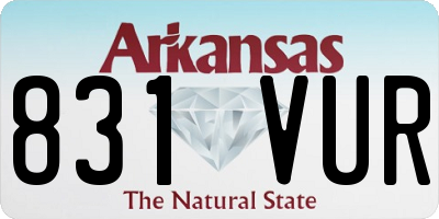 AR license plate 831VUR