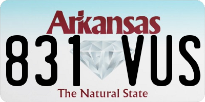 AR license plate 831VUS