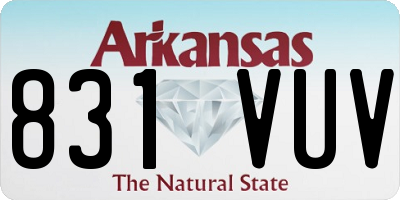 AR license plate 831VUV