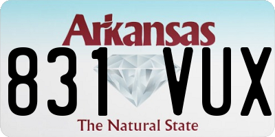 AR license plate 831VUX