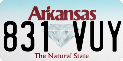 AR license plate 831VUY
