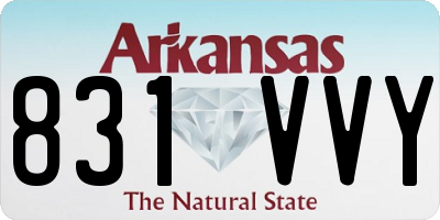 AR license plate 831VVY
