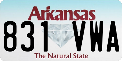 AR license plate 831VWA