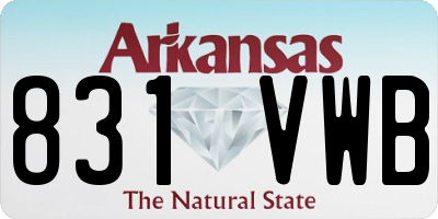 AR license plate 831VWB