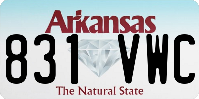 AR license plate 831VWC