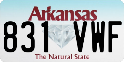AR license plate 831VWF