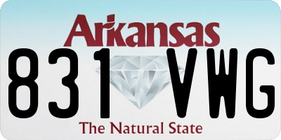 AR license plate 831VWG