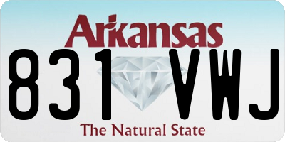 AR license plate 831VWJ
