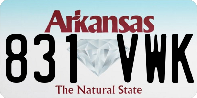 AR license plate 831VWK