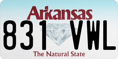 AR license plate 831VWL