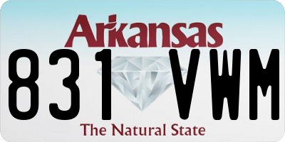 AR license plate 831VWM