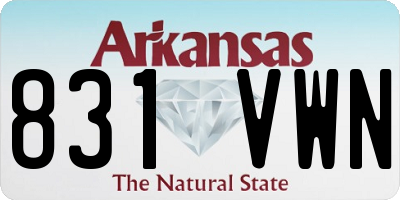 AR license plate 831VWN