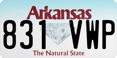 AR license plate 831VWP