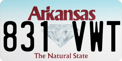 AR license plate 831VWT