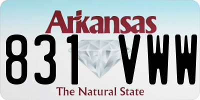 AR license plate 831VWW