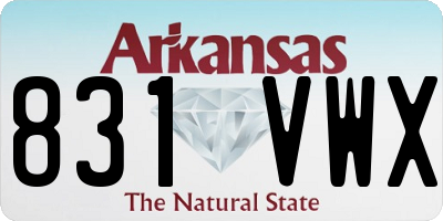 AR license plate 831VWX