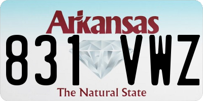 AR license plate 831VWZ