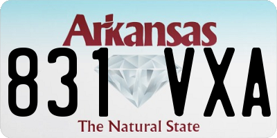 AR license plate 831VXA