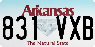 AR license plate 831VXB