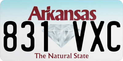 AR license plate 831VXC