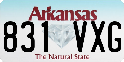 AR license plate 831VXG