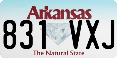 AR license plate 831VXJ